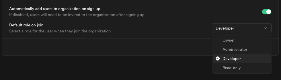Auto-join role selection